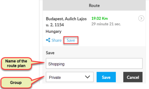 Save Itinerary