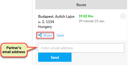 Share itinerary