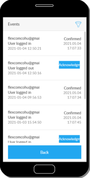 Managing the event list