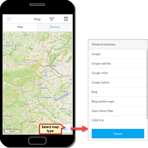 Select map type